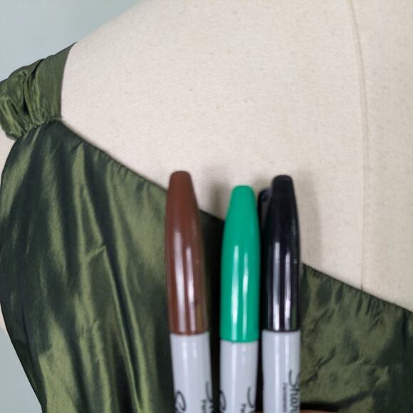 Vintage Rubin Prom Dress Maxi Gown 2 Green Ruffle Y2K Fairy Glam One Shoulder - Picture 8 of 14